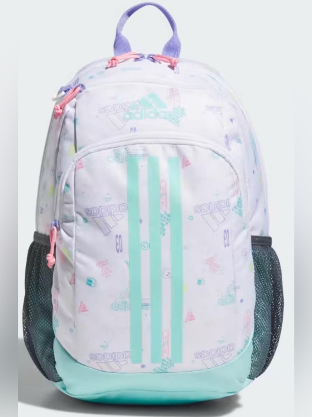 adidas Backpack - Brand New Aqua / Light Purple / White